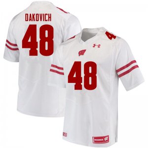 Men's Wisconsin Badgers NCAA #48 Cole Dakovich White Authentic Under Armour Stitched College Football Jersey WK31Q63LS